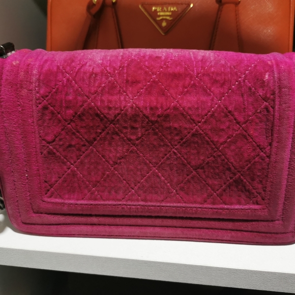 (Sold)100% Authentic Channel  Mini Boy Shoulder Crossbody Velvet Leather - Picture 5 of 16